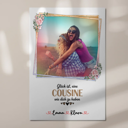 Poster Magnetisch Glück Ist eine Cousine Wie Dich Zu Haben Mit Foto & Namen