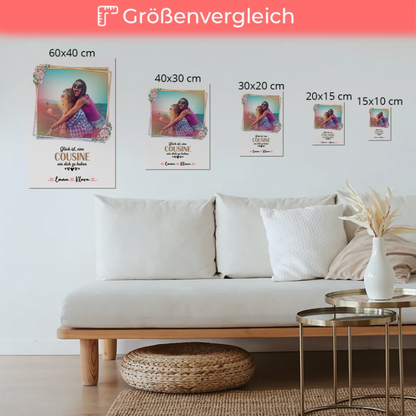 Poster Magnetisch Glück Ist eine Cousine Wie Dich Zu Haben Mit Foto & Namen
