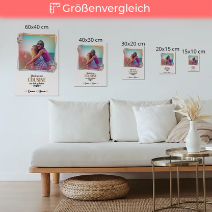 Poster Magnetisch Glück Ist eine Cousine Wie Dich Zu Haben Mit Foto & Namen