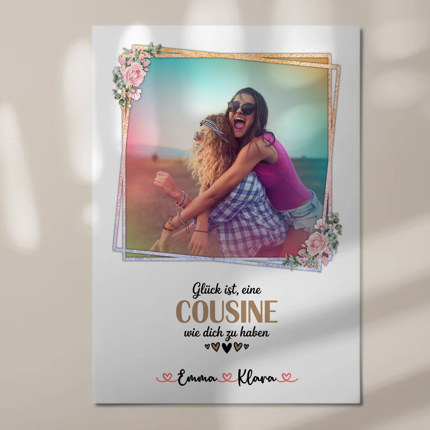 Poster Magnetisch Glück Ist eine Cousine Wie Dich Zu Haben Mit Foto & Namen