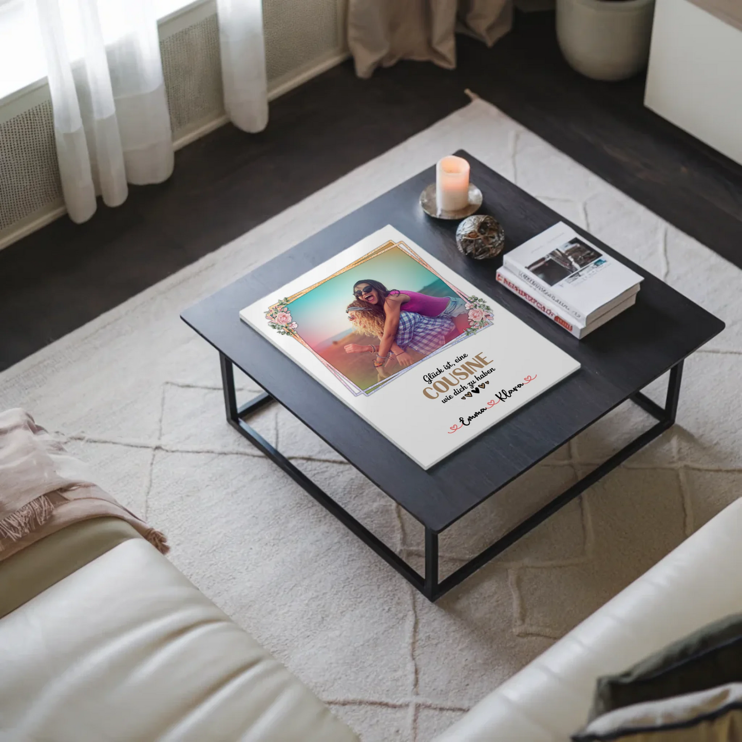 Poster Magnetisch Glück Ist eine Cousine Wie Dich Zu Haben Mit Foto & Namen