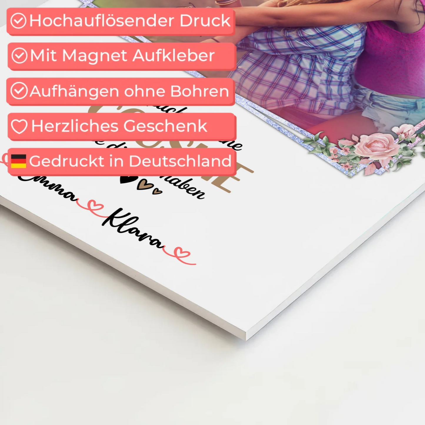 Poster Magnetisch Glück Ist eine Cousine Wie Dich Zu Haben Mit Foto & Namen