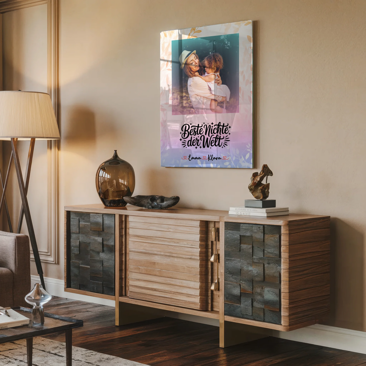 Foto Acrylglas Beste Nichte der Welt mit Namen, Foto & eigenem Wunschtext