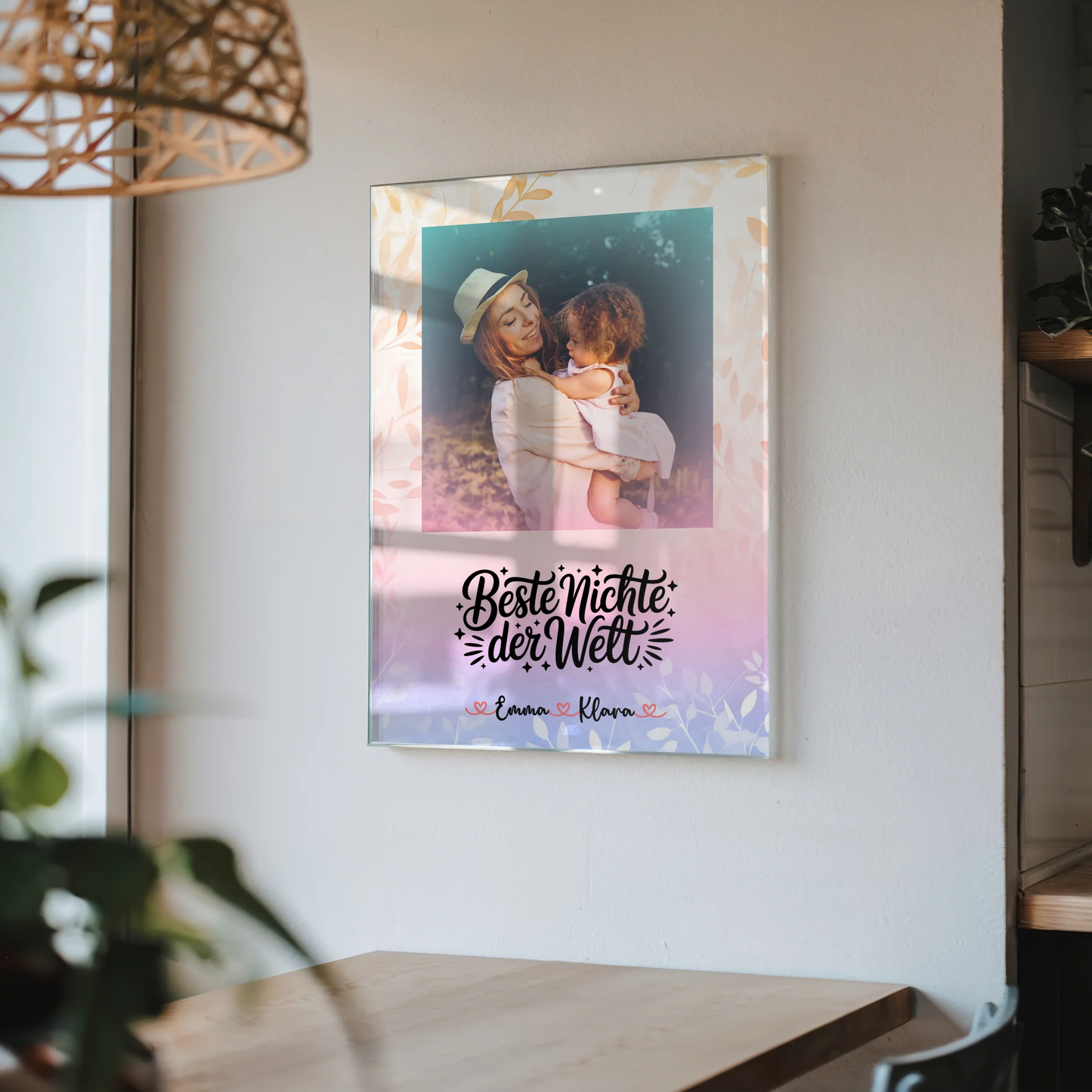 Foto Acrylglas Beste Nichte der Welt mit Namen, Foto & eigenem Wunschtext