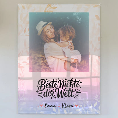 Foto Acrylglas Beste Nichte der Welt mit Namen, Foto & eigenem Wunschtext