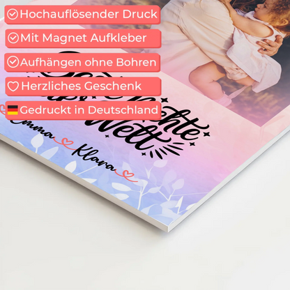 Fotoboard Magnet Poster Beste Nichte der Welt mit Foto, Namen & Wunschtext personalisiert