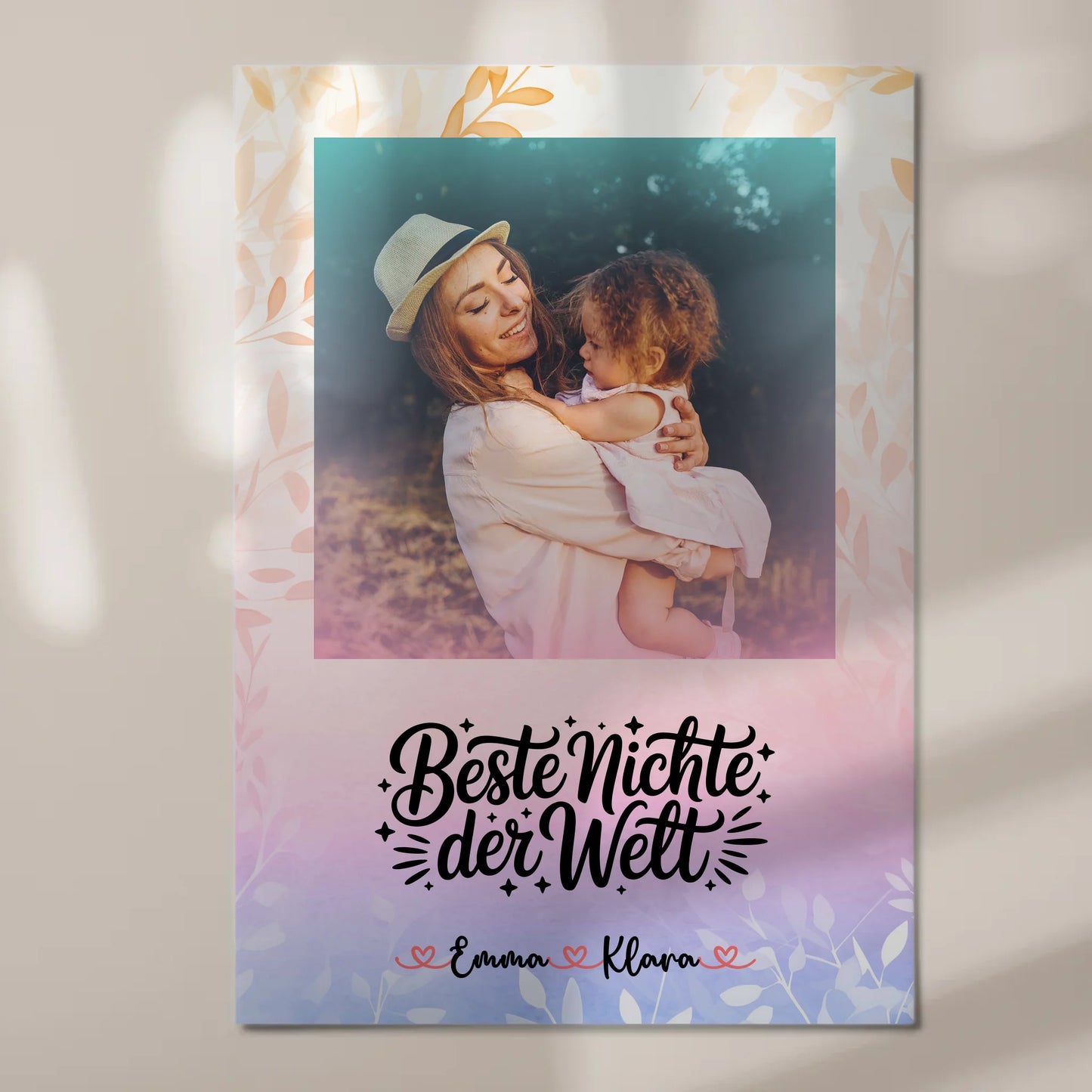 Fotoboard Magnet Poster Beste Nichte der Welt mit Foto, Namen & Wunschtext personalisiert