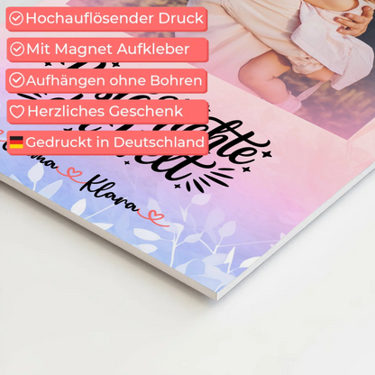 Fotoboard Magnet Poster Beste Nichte der Welt mit Foto, Namen & Wunschtext personalisiert