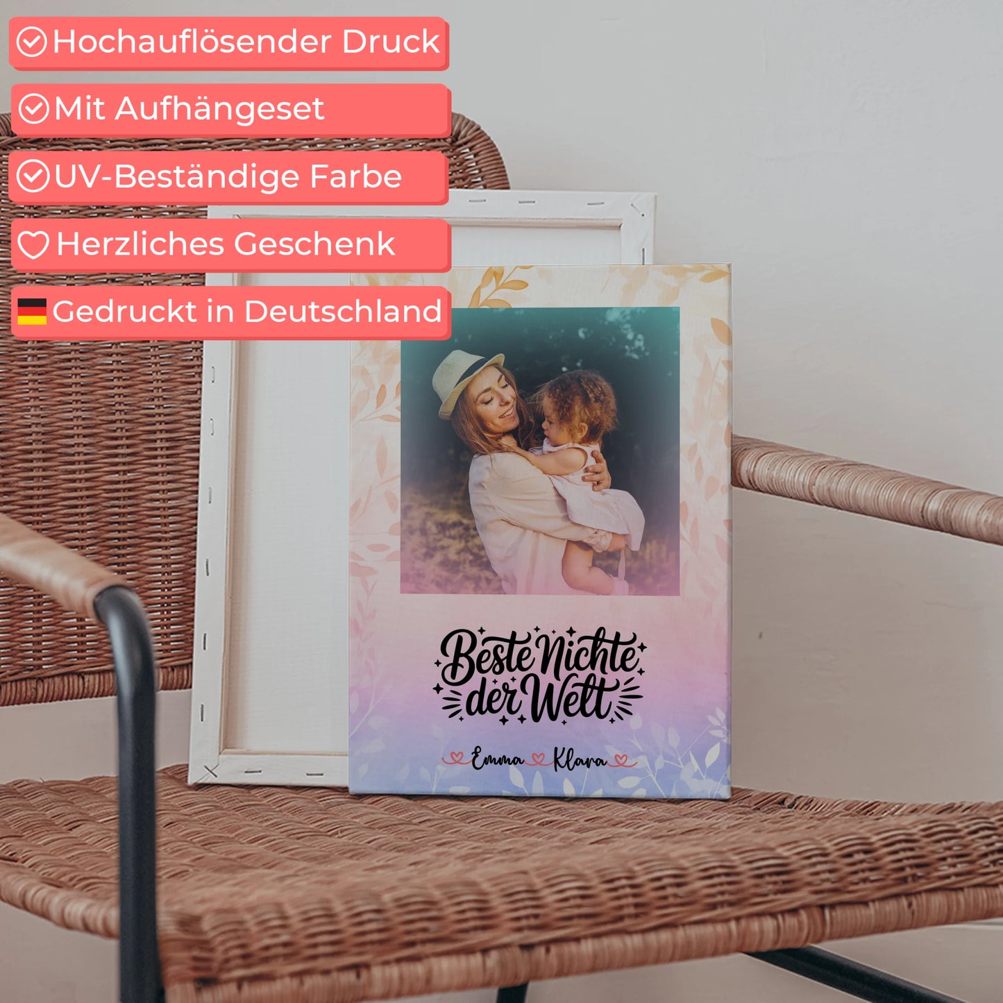 Fotocollage Großes Bild Aus Vielen Kleinen Leinwand für Beste Nichte Der Welt mit Namen