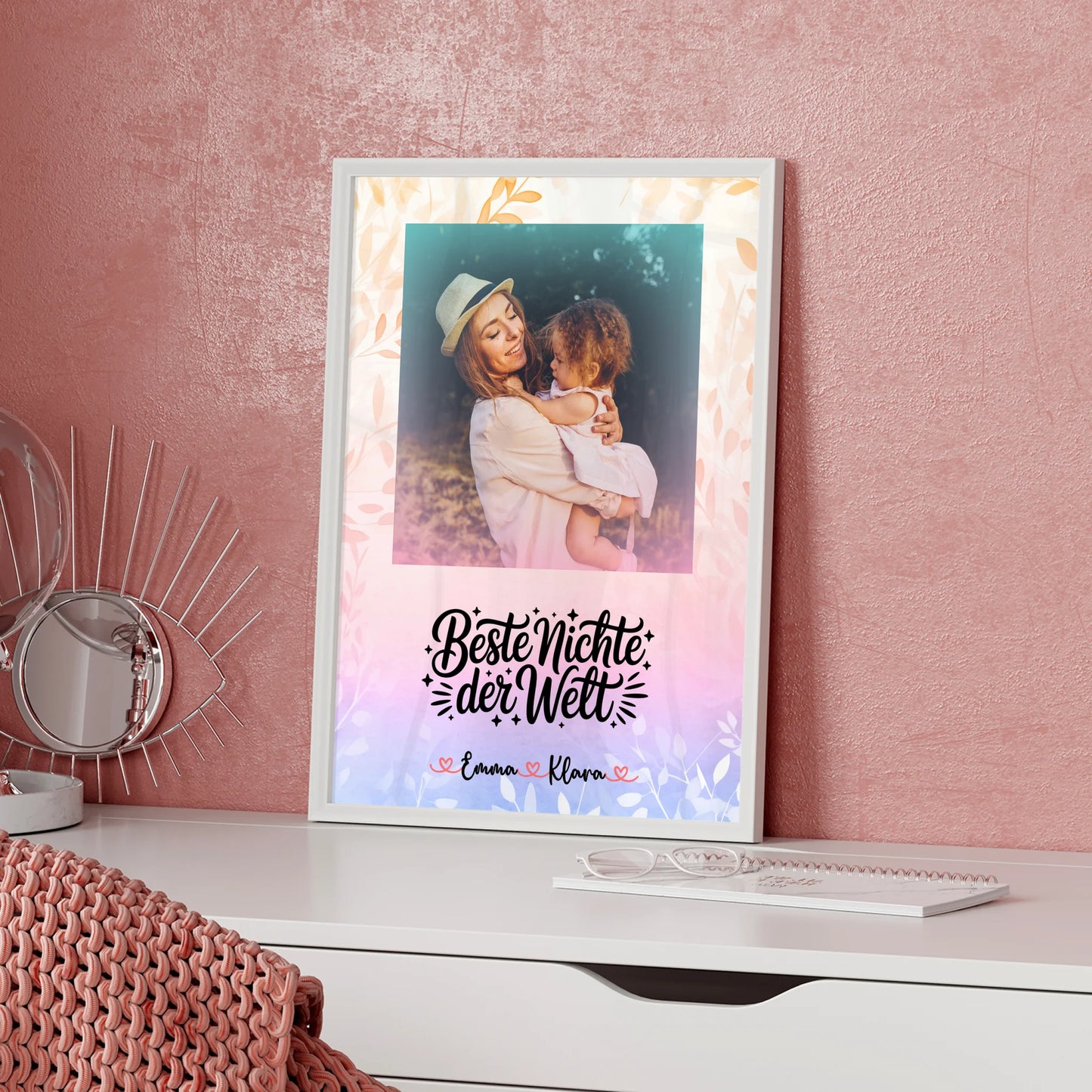 Personalisiertes Poster Beste Nichte der Welt mit Foto, Namen & eigenem Wunschtext