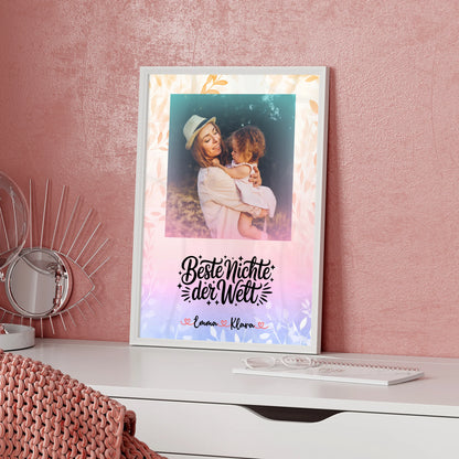 Personalisiertes Poster Beste Nichte der Welt mit Foto, Namen & eigenem Wunschtext