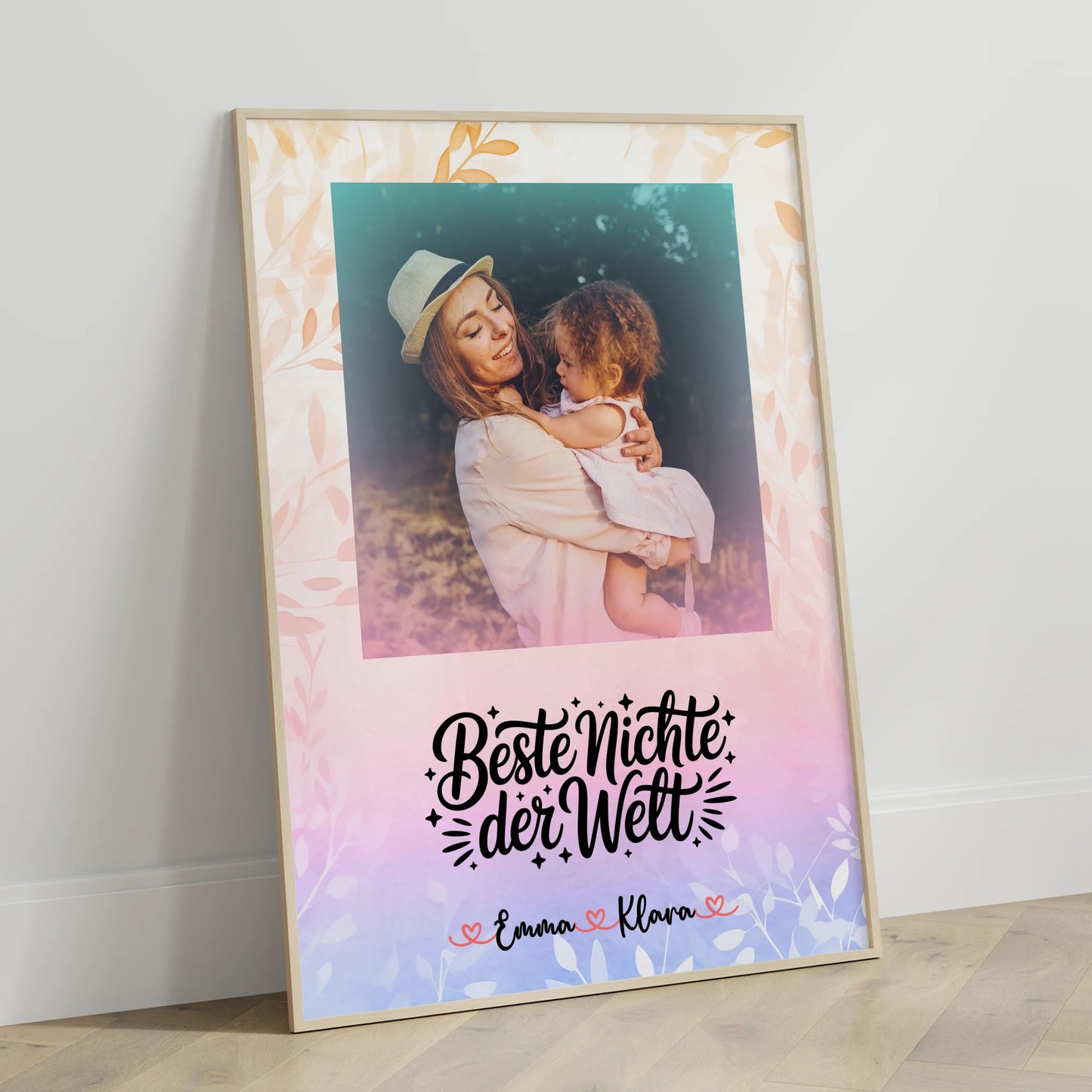Personalisiertes Poster Beste Nichte der Welt mit Foto, Namen & eigenem Wunschtext