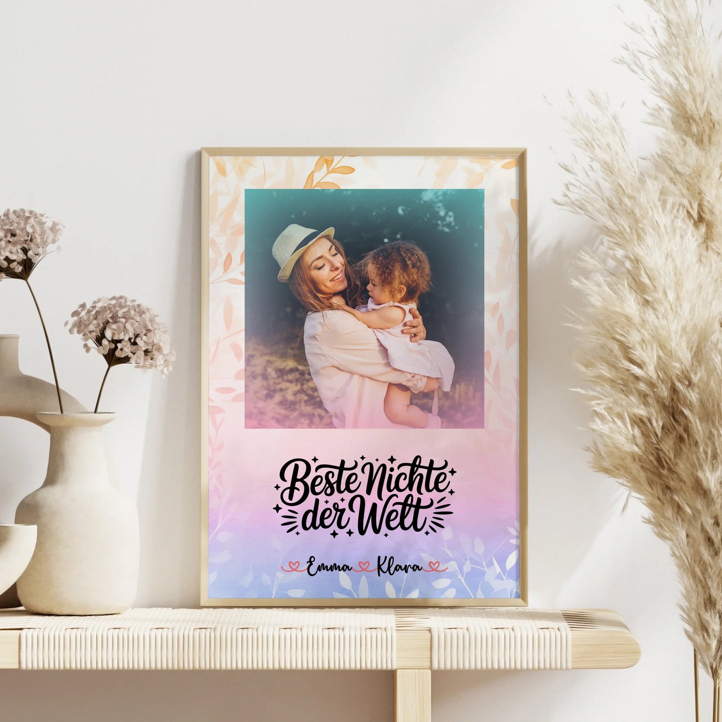 Personalisiertes Poster Beste Nichte der Welt mit Foto, Namen & eigenem Wunschtext