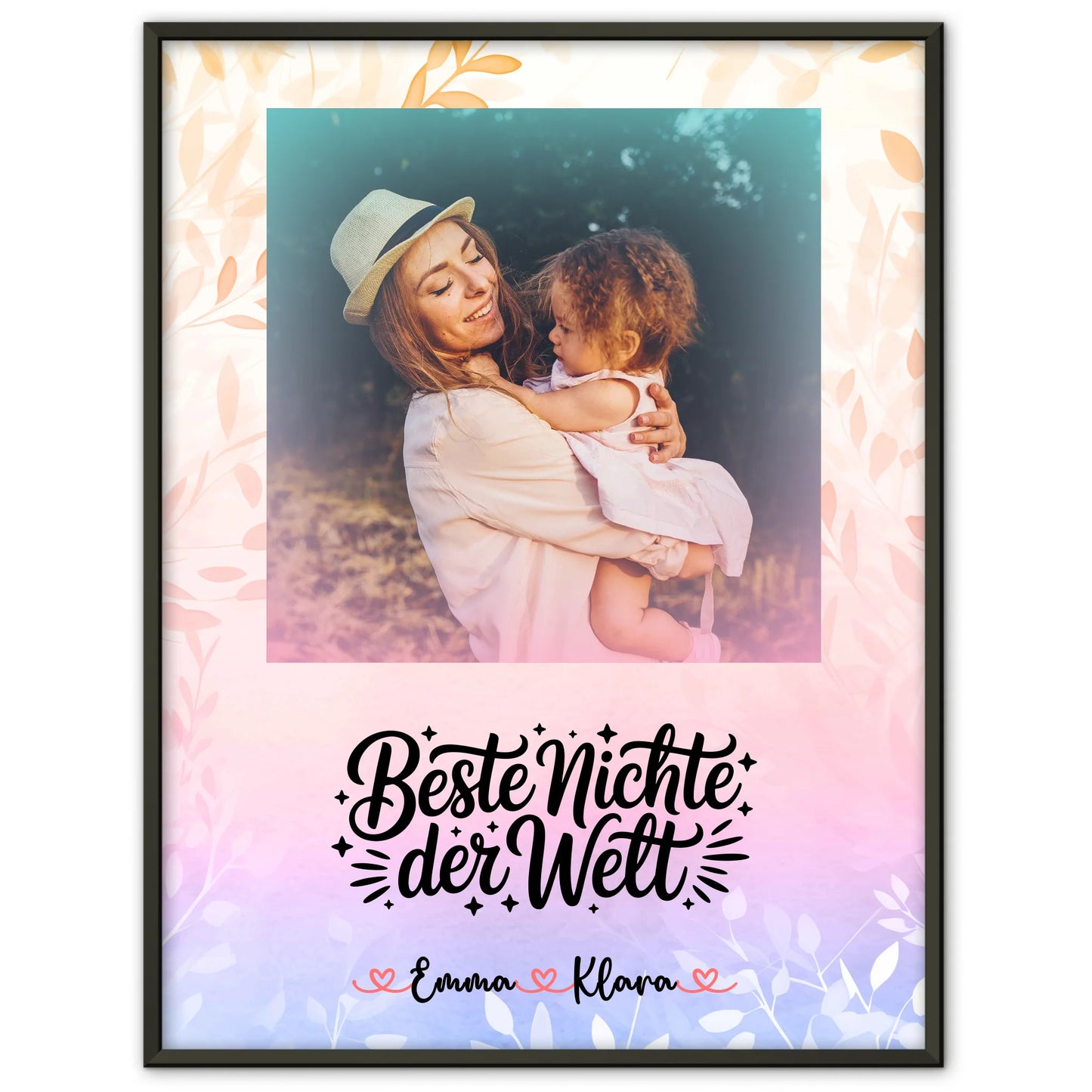 Personalisiertes Poster Beste Nichte der Welt mit Foto, Namen & eigenem Wunschtext