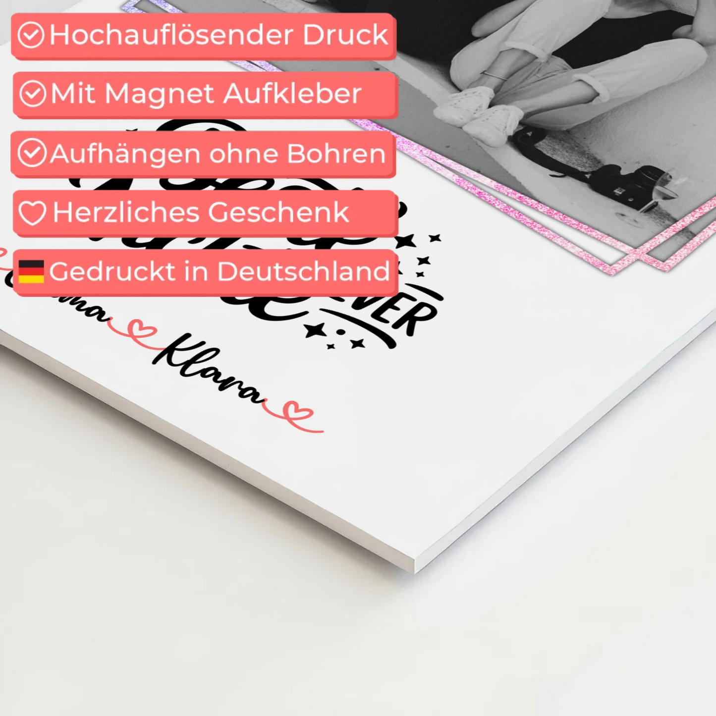 Magnet Poster Wandbild Fotocollage Beste Nichte Ever Mit Foto & Namen