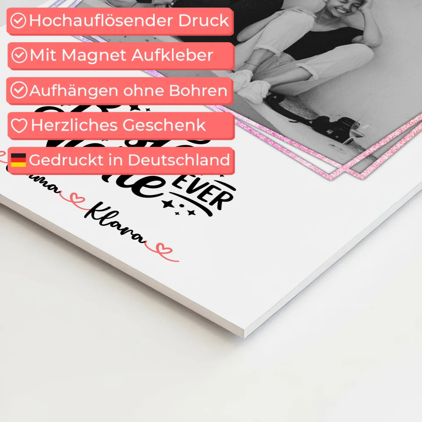 Magnet Poster Wandbild Fotocollage Beste Nichte Ever Mit Foto & Namen