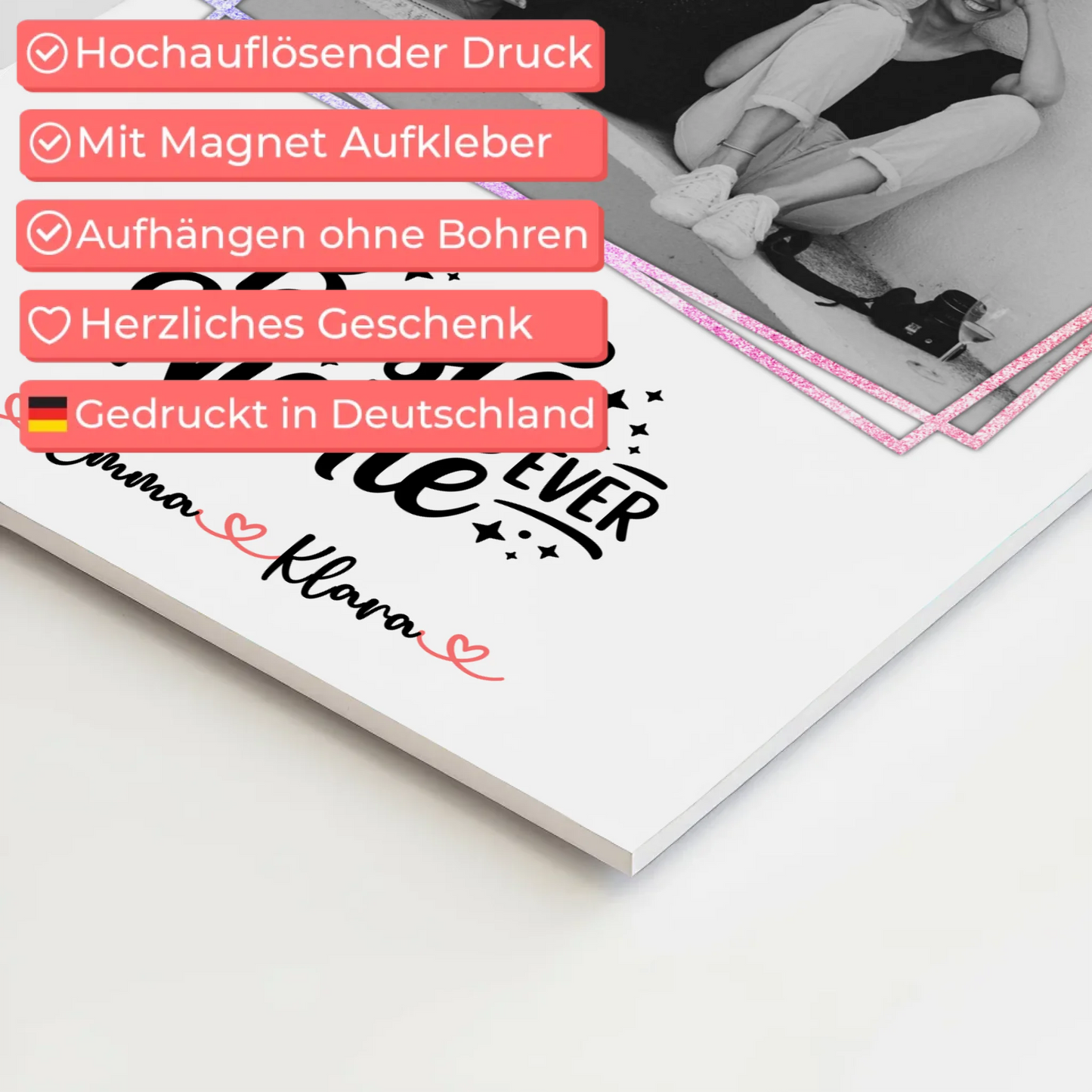 Magnet Poster Wandbild Fotocollage Beste Nichte Ever Mit Foto & Namen