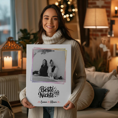 Leinwand Collagen Erstellen für Beste Nichte Ever Mit Foto & Namen Black & White