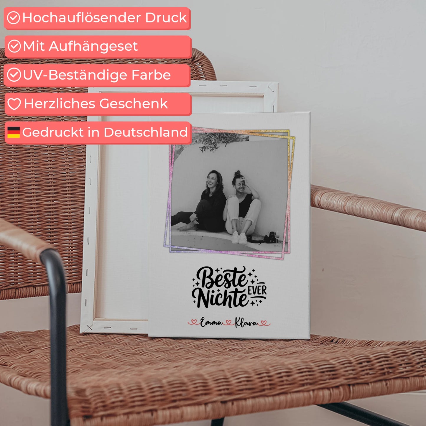 Leinwand Collagen Erstellen für Beste Nichte Ever Mit Foto & Namen Black & White