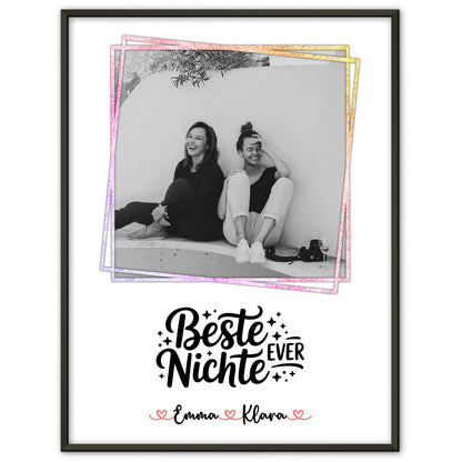 Poster Personalisiert für Beste Nichte Ever Mit Foto & Namen Black & White