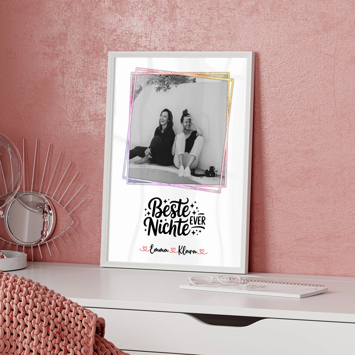 Poster Personalisiert für Beste Nichte Ever Mit Foto & Namen Black & White