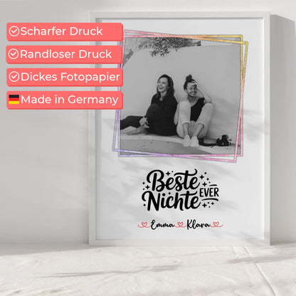 Poster Personalisiert für Beste Nichte Ever Mit Foto & Namen Black & White