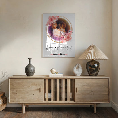 Bild Mit Acrylglas für Nichte mit 6 Fotos & Namen und Wunschtext