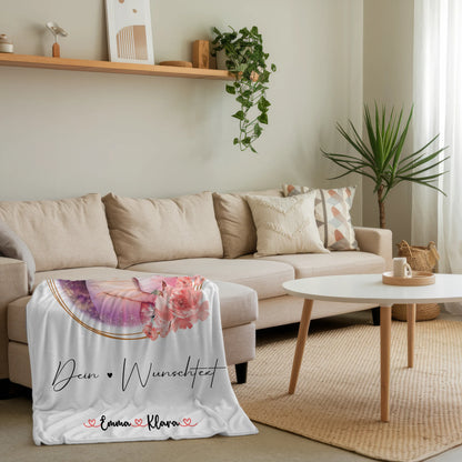 Kuscheldecke Mit Namen Und Motiv Nichte mit 1 Foto & Wunschtext