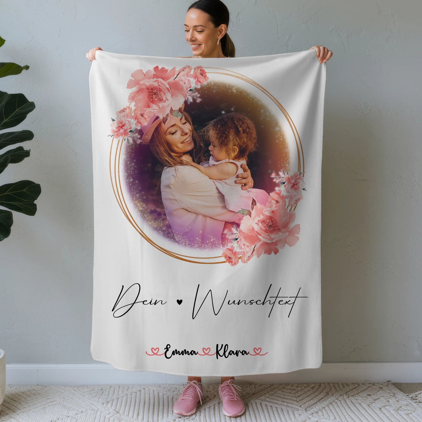 Kuscheldecke Mit Namen Und Motiv Nichte mit 1 Foto & Wunschtext