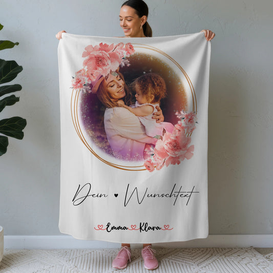 Kuscheldecke Mit Namen Und Motiv Nichte mit 1 Foto & Wunschtext