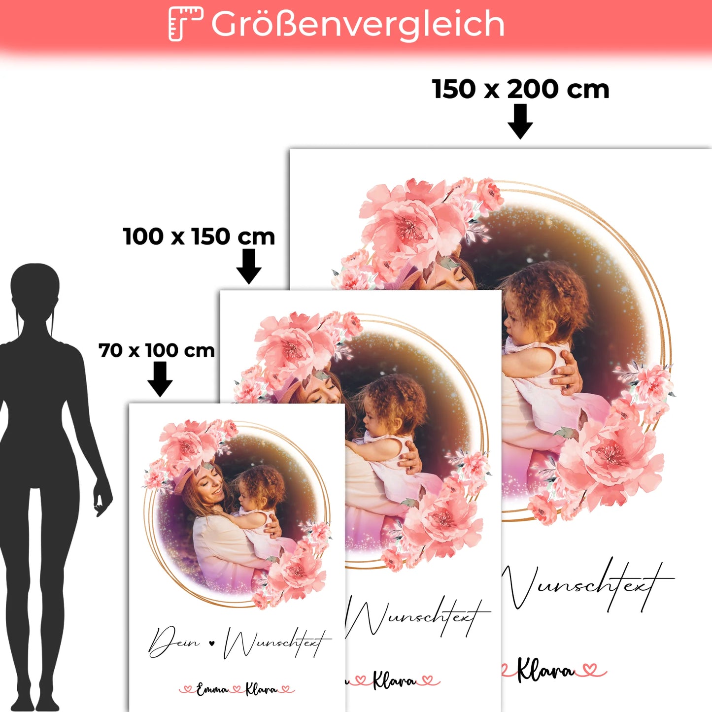 Kuscheldecke Mit Namen Und Motiv Nichte mit 1 Foto & Wunschtext