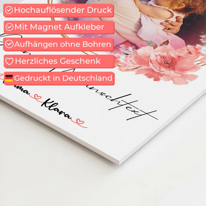 Fotoboard Magnet Poster Nichte 6 Fotos & Namen Wunschtext