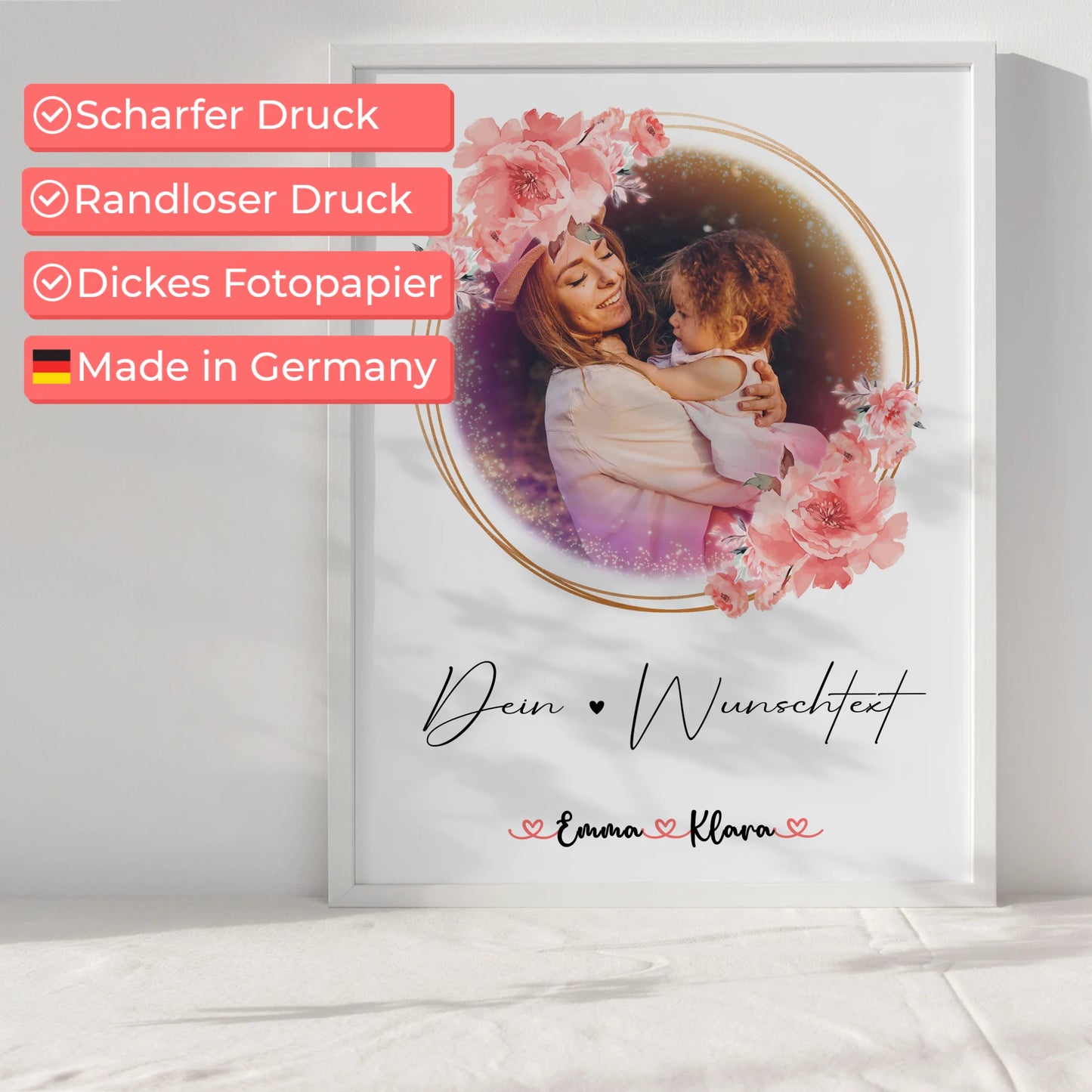 Poster Personalisiert Text für Nichte mit 1 Foto, Namen & Wunschtext