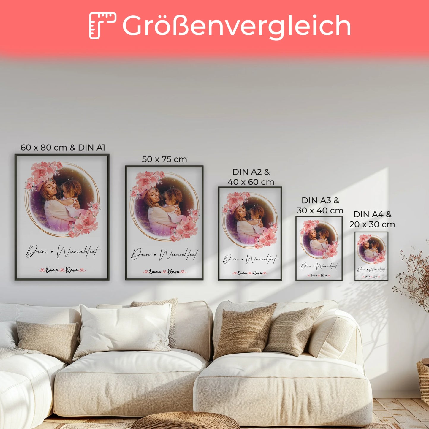 Poster Personalisiert Text für Nichte mit 1 Foto, Namen & Wunschtext