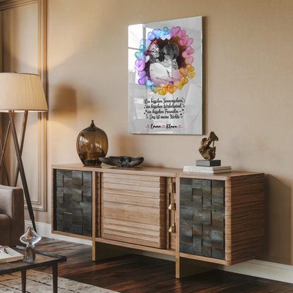 Personalisiertes Acrylglas Wandbild Sonnenschein Wirbelwind Nichte mit Foto & Wunschtext