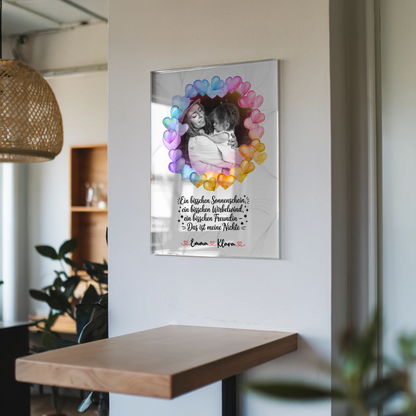 Personalisiertes Acrylglas Wandbild Sonnenschein Wirbelwind Nichte mit Foto & Wunschtext