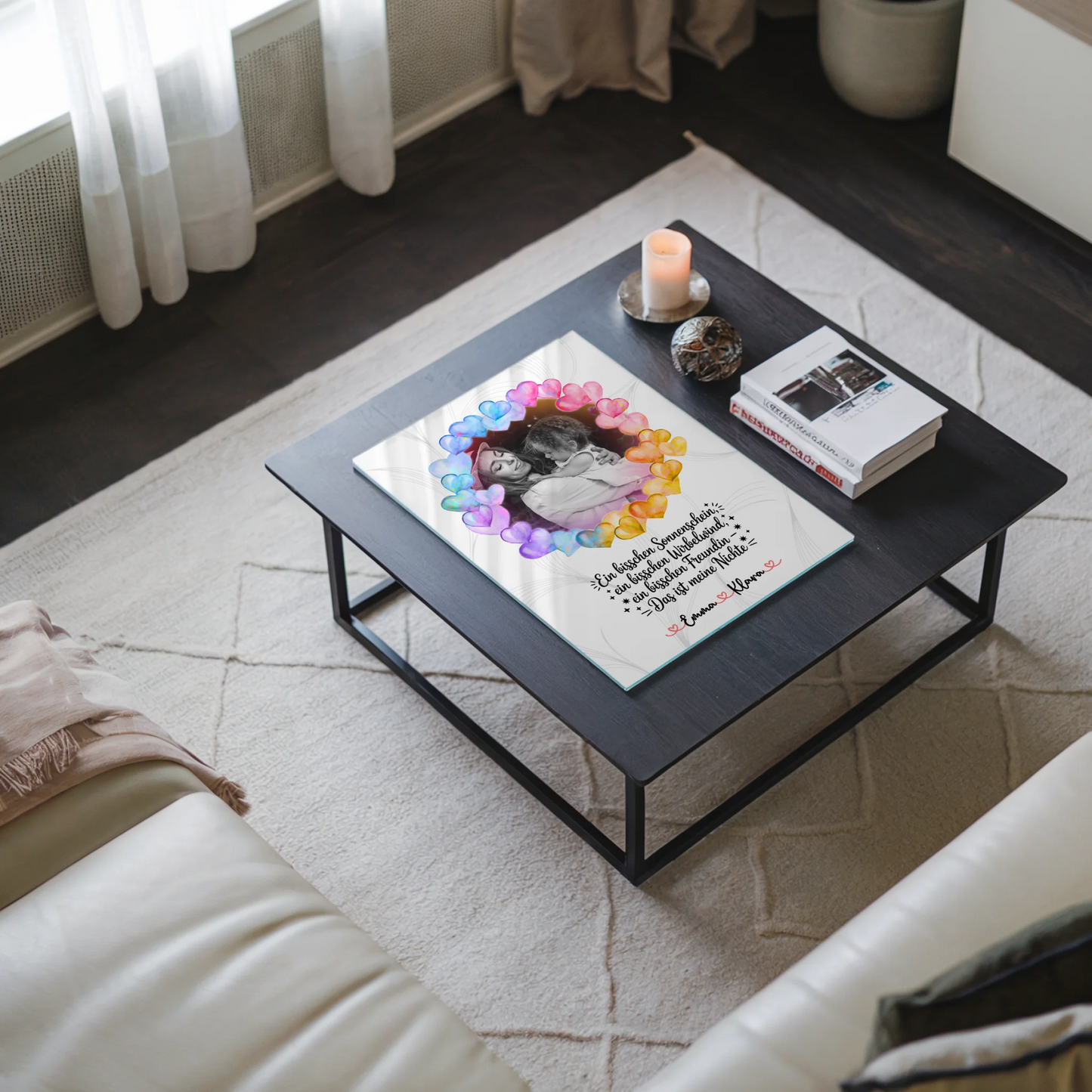 Personalisiertes Acrylglas Wandbild Sonnenschein Wirbelwind Nichte mit Foto & Wunschtext