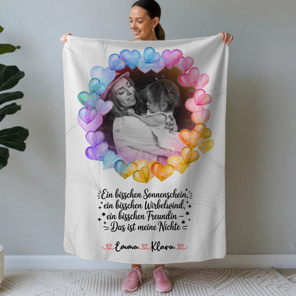 Kuscheldecke Mit Namen Und Motiv Sonnenschein Nichte - Namen & Foto, Wunschtext