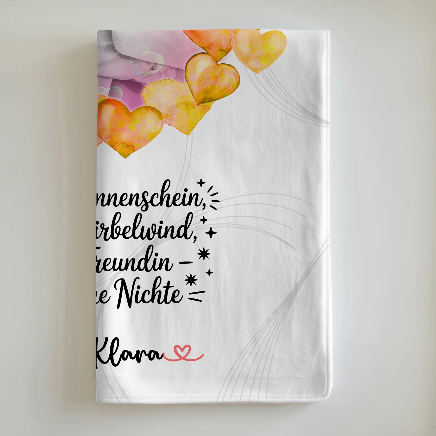 Kuscheldecke Mit Namen Und Motiv Sonnenschein Nichte - Namen & Foto, Wunschtext