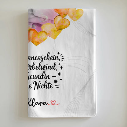 Kuscheldecke Mit Namen Und Motiv Sonnenschein Nichte - Namen & Foto, Wunschtext
