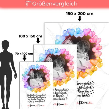 Kuscheldecke Mit Namen Und Motiv Sonnenschein Nichte - Namen & Foto, Wunschtext