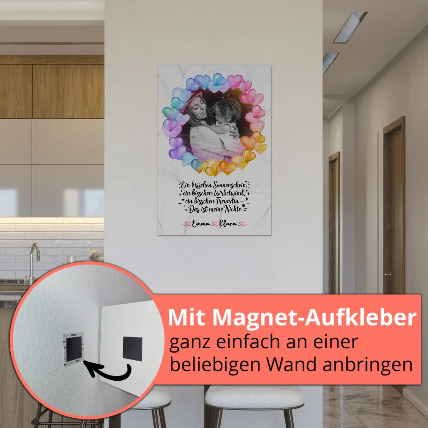 Poster Magnetisch personalisiert für Nichte Sonnenschein Wirbelwind mit 1 Foto & Namen