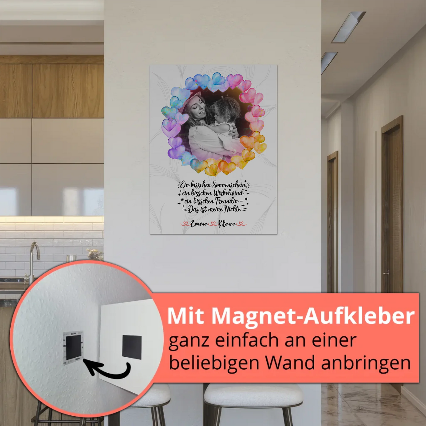 Poster Magnetisch personalisiert für Nichte Sonnenschein Wirbelwind mit 1 Foto & Namen