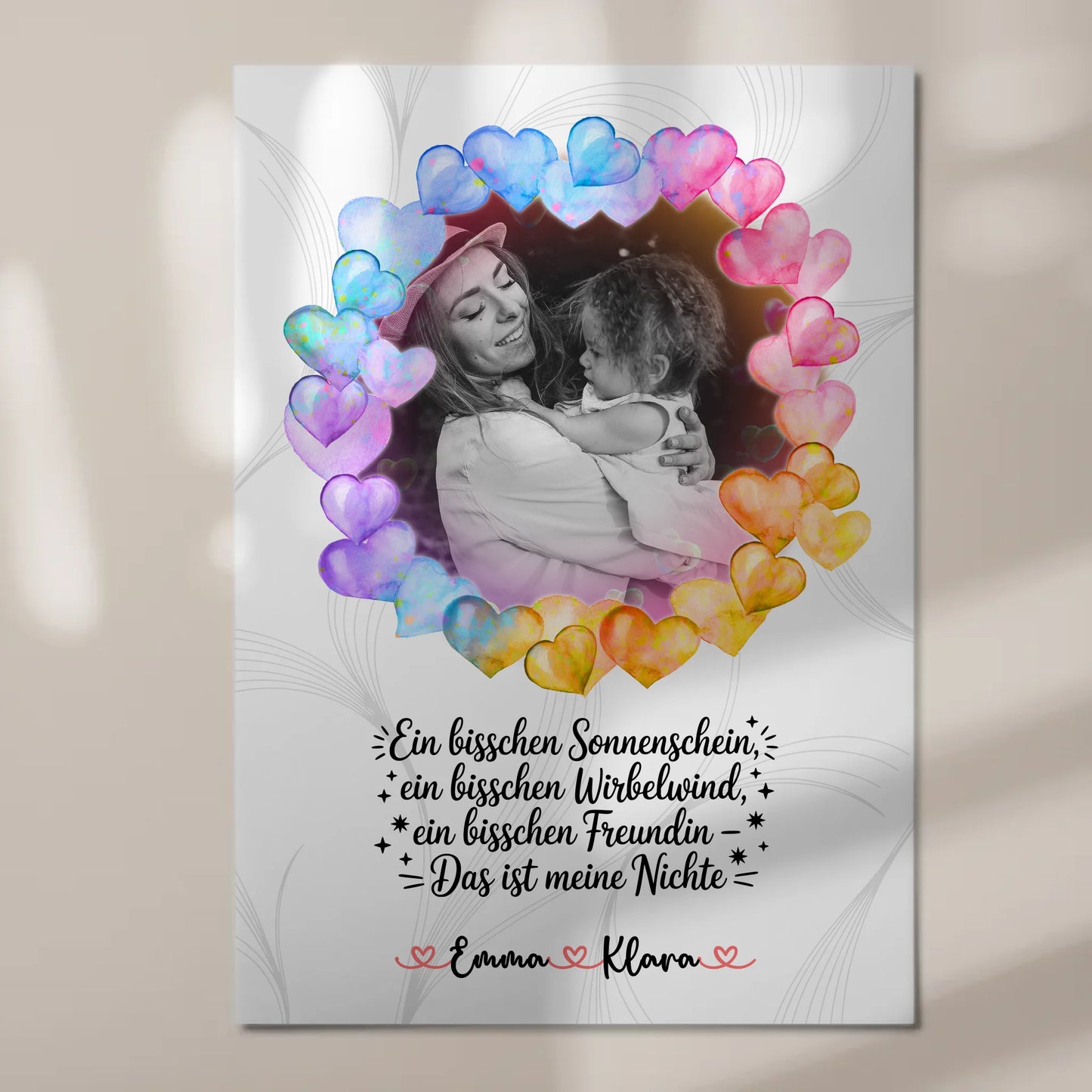 Poster Magnetisch personalisiert für Nichte Sonnenschein Wirbelwind mit 1 Foto & Namen