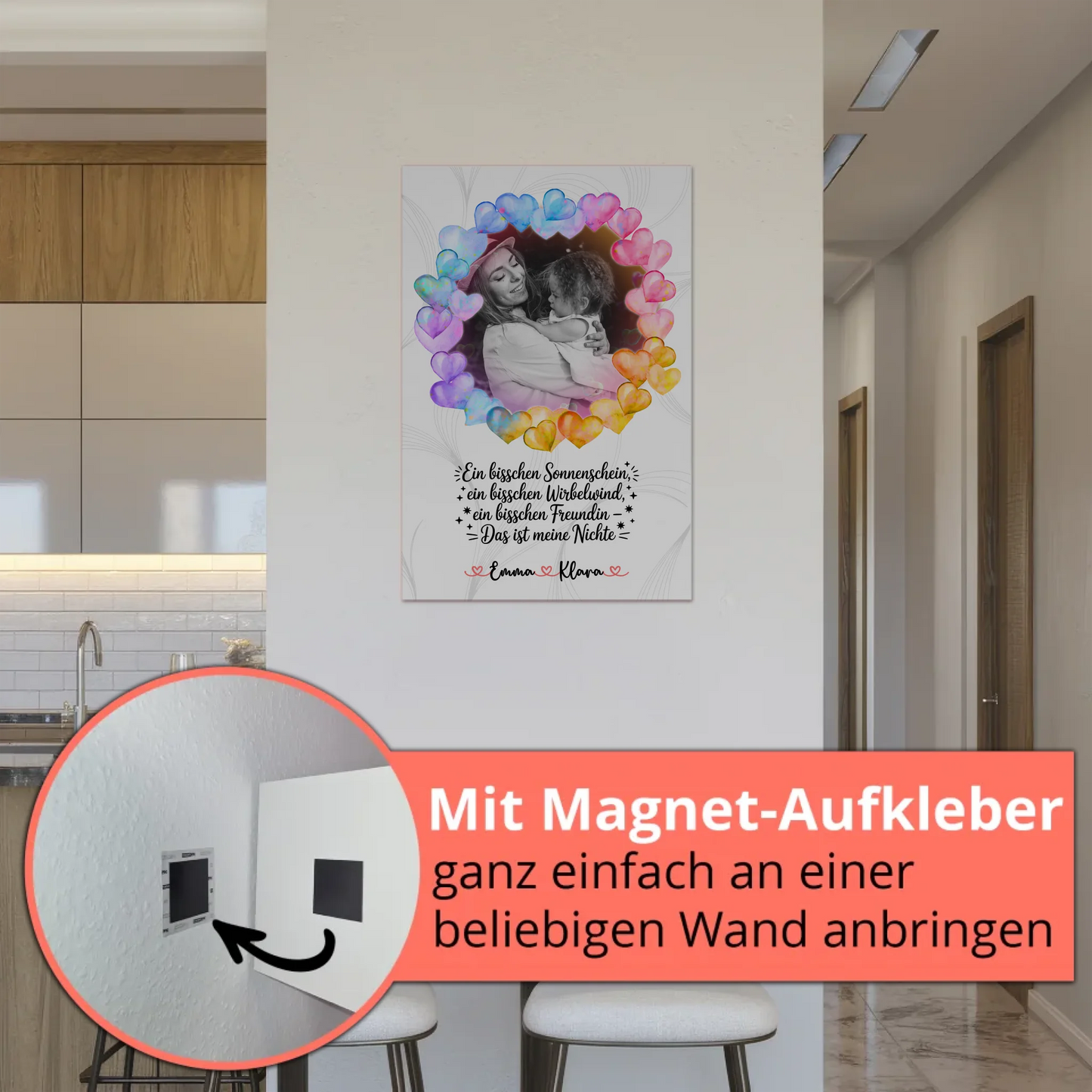 Poster Magnetisch personalisiert für Nichte Sonnenschein Wirbelwind mit 1 Foto & Namen