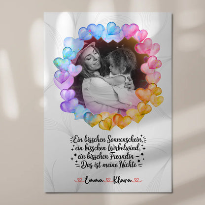Poster Magnetisch personalisiert für Nichte Sonnenschein Wirbelwind mit 1 Foto & Namen