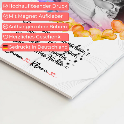 Poster Magnetisch personalisiert für Nichte Sonnenschein Wirbelwind mit 1 Foto & Namen