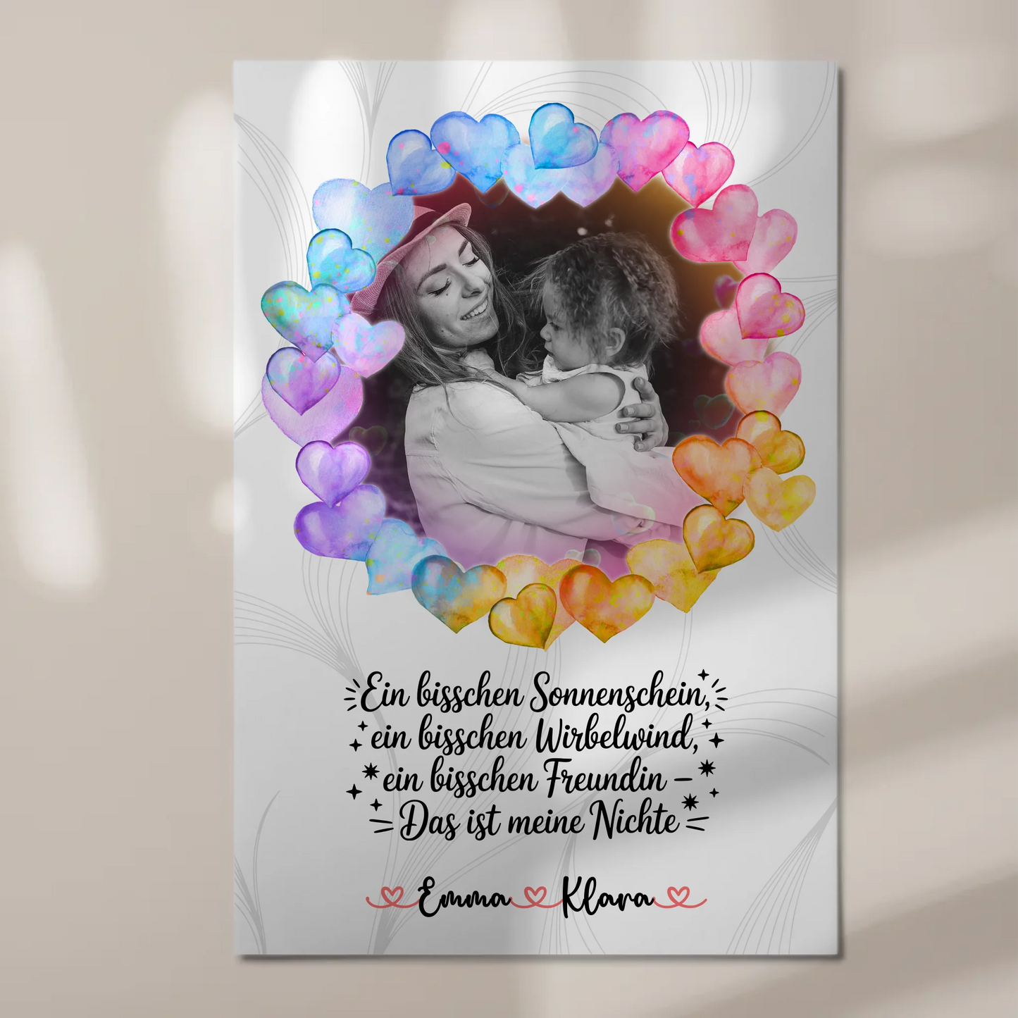 Poster Magnetisch personalisiert für Nichte Sonnenschein Wirbelwind mit 1 Foto & Namen