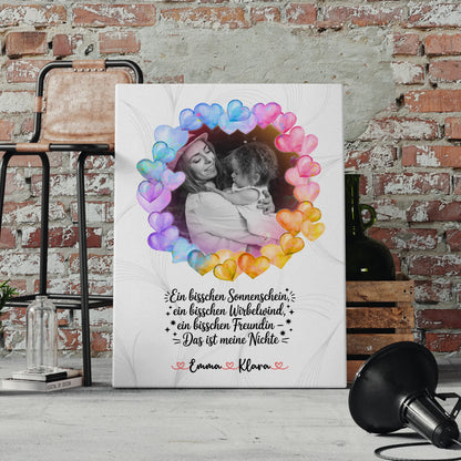 Leinwand Collagen Erstellen Sonnenschein Wirbelwind Nichte mit Namen & Foto personalisierbar