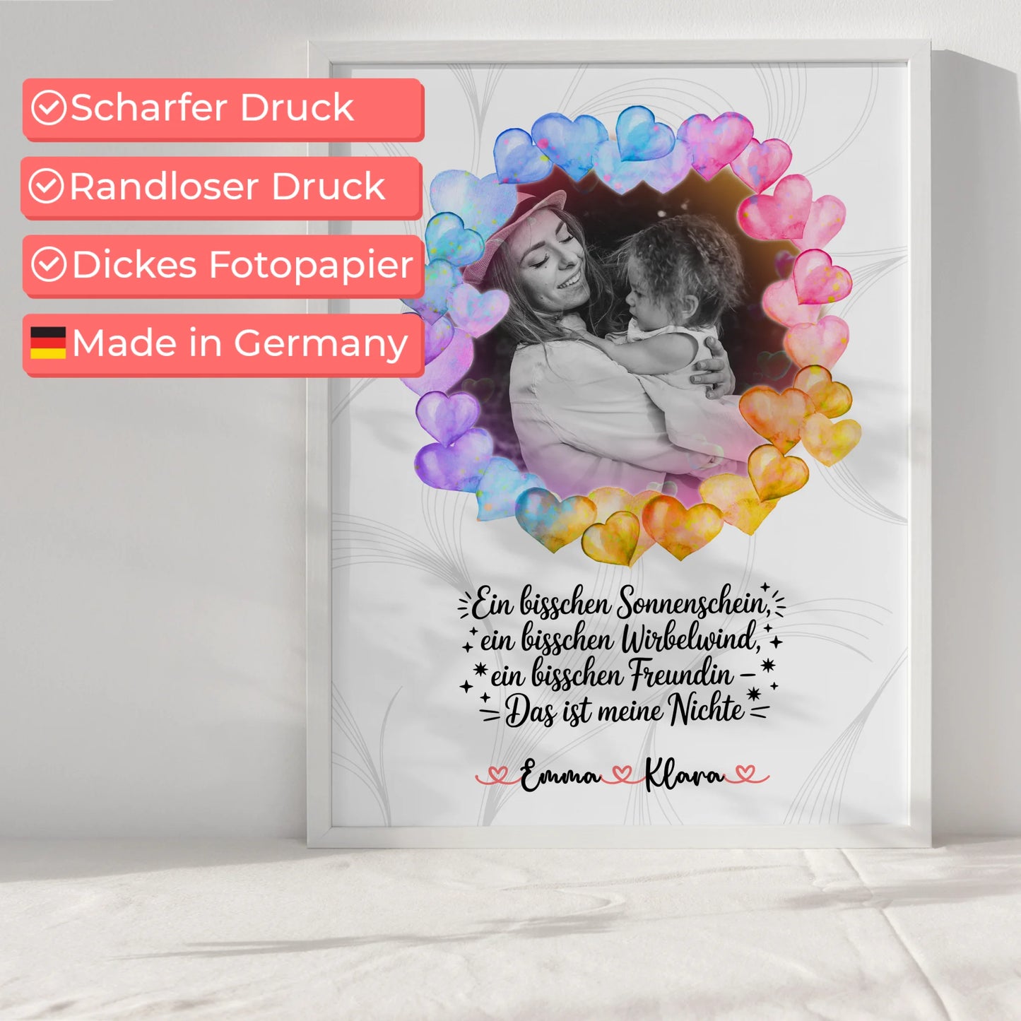 Foto Collage Poster Erstellen Nichte Sonnenschein Wirbelwind - 1 Foto, Name & Wunschtext